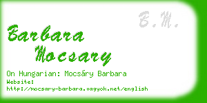 barbara mocsary business card