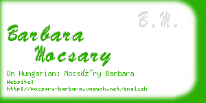 barbara mocsary business card